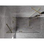MEXEN/S - Mist H Duo sprchový kout dveře křídlové 120 x 75, transparent, zlato 8A5-120L-075P-50-00