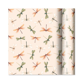 Dárkový papír - role 2 m × 70 cm - Vážky na růžové - Albi