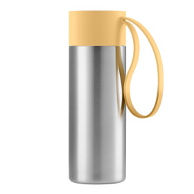 Eva Solo Nerezový termohrnek To Go Vacuum Golden Sun 350 ml, žlutá barva, stříbrná barva, kov, plast