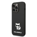 Pouzdro Karl Lagerfeld Liquid Silicone Choupette iPhone 14 Pro Max černé