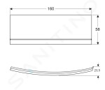 GEBERIT - Selnova Square Čelní panel pro asymetrickou vanu, 1600 mm, bílá 554.893.01.1