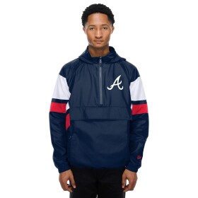 New Era Pánská bunda Atlanta Braves MLB Quarter Zip Windbreaker Velikost: S