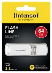 Intenso FLASH LINE 64GB bílá / Flash disk / USB-C 3.2 Gen 1 / čtení až 70 MB/s (3538490)