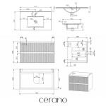 CERANO - Koupelnová skříňka Carole + keramické umyvadlo Todo - bílá matná rýhovaná - 81x50x46,5 CER-037153