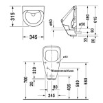 DURAVIT - Urinals Elektronický pisoár, zadní přívod, bateriové napájení, bílá 0830370000
