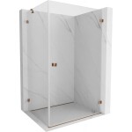 MEXEN/S - Lunar-B L sprchový kout dveře křídlové pravá 90 x 80, transparent, růžové zlato 832L-090-080-60-00-P