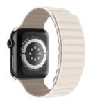 SWISSTEN Silikonový magnetický řemínek pro Apple Watch 38/40/41mm bílá-capuccino (46000505)