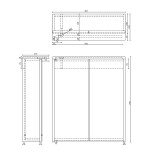 AQUALINE - KAWA STRIP galerka s LED osvětlením 60x70x22cm, dub emporio WGL36S