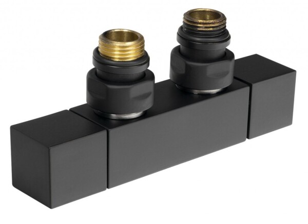 SAPHO - CUBE TWIN připojovací sada ventilů pro středové připojení, černá mat CP581BS