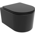 MEXEN/S - Sofia Závěsná WC mísa Rimless Tornado včetně sedátka s slow slim, duroplast, černá mat 30541085T