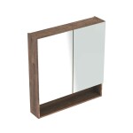 GEBERIT - Selnova Square Zrcadlová skříňka 85x79x18 cm, 2 dvířka, ořech hickory 501.270.00.1