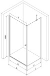 MEXEN/S - PRETORIA sprchový kout 80x110, transparent, chrom 852-080-110-01-00