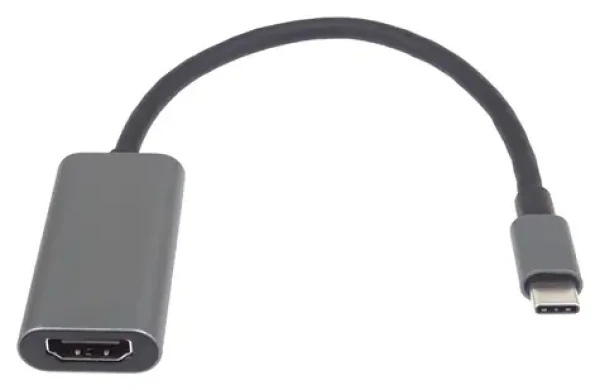 PremiumCord Převodník USB-C na HDMI šedá / Redukce / 4K 30Hz / kovové pouzdro (ku31hdmi16)