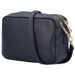 Módní dámská kožená crossbody kabelka Elpida, tmavě modrá