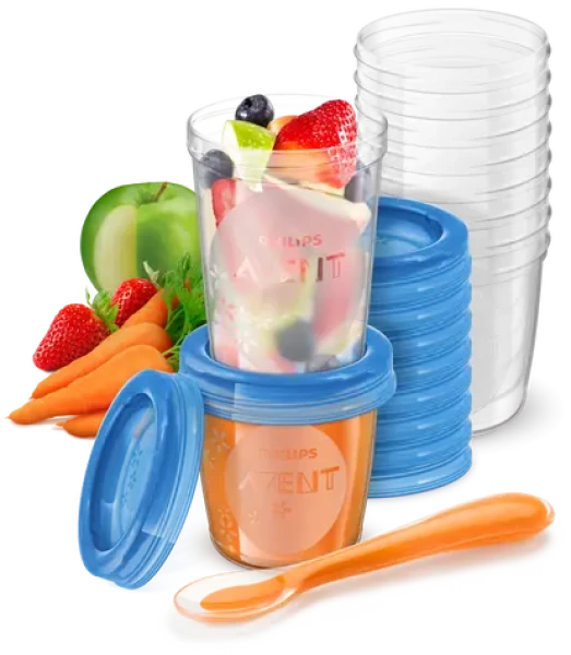 Philips Avent SCF721/20 / Sada nádob na skladování jídla / 10x 180 ml / 10x 240 ml