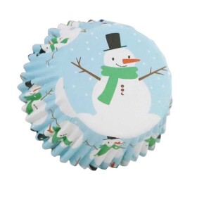 PME Košíčky papírové s fólií Sněhulák, pr.50mm, v.28 mm, 30 ks