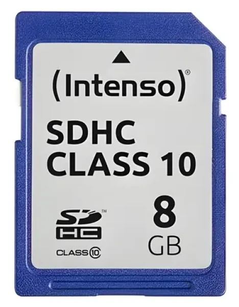 Intenso 8GB / Paměťová karta SDHC / Class 10 / čtení 20 MB/s / zápis 12 MB/s (3411460)