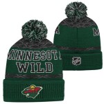 Outerstuff Dětská zimní čepice Minnesota Wild NHL Puck Pattern Cuffed Pom