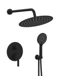 SAPHO - ICONIC podomítkový sprchový set s pákovou baterií, 2 výstupy, vyústění, černá mat AF042B-01