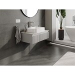 MEXEN/S - Rivel koupelnová skříňka pod umyvadlo 80 cm s deskou, 1 šuplík, reliéf , šedá mat 91A20-08023-1-BFC62