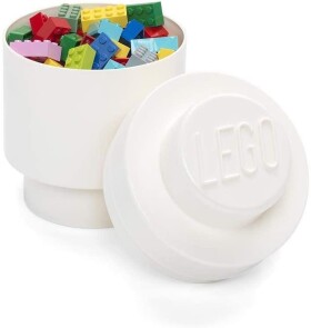 Úložný box LEGO kulatý - bílý