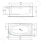 IDEAL STANDARD - Dea Vana 150x75 cm, pravá, bílá T546601