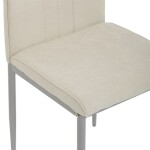 Židle jídelní, krémová látka, šedé kovové nohy