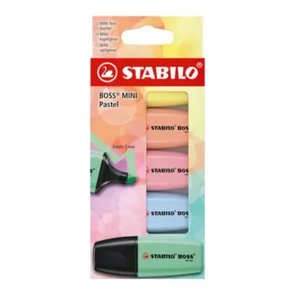 STABILO® BOSS MINI Pastel - 5 ks sada - 5 různých barev (07/5-2-02)