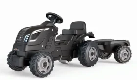 Smoby Šlapací traktor Farmer XL černý s vozíkem
