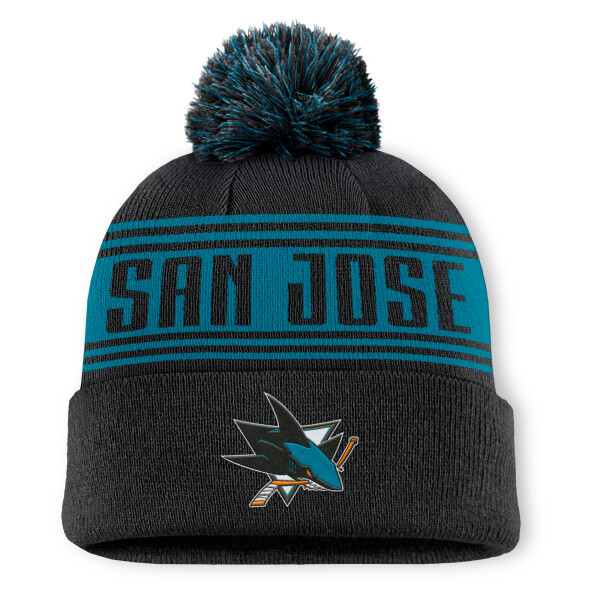 Fanatics Pánská zimní čepice San Jose Sharks NHL A/CAP Beanie Cuff W/Pom