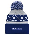 Outerstuff Dětská batolecí zimní čepice Toronto Maple Leafs NHL Face-Off Cuff Pom