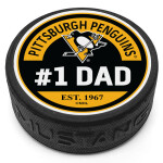 Mustang Puk Pittsburgh Penguins NHL #1 Dad Textured Puck
