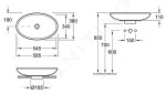 VILLEROY & BOCH - Loop&Friends Umyvadlo na desku, 585x380 mm, bez přepadu, bez otvoru pro baterii, CeramicPlus, alpská bílá 515101R1