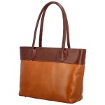 Luxusní dámská kožená kabelka na rameno Erok, koňakovo-hnědá