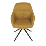 Židle jídelní a konferenční, žlutá látka, černé kovové nohy, otočný mechanismus