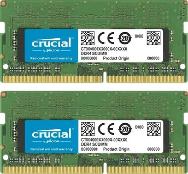 Crucial 64GB (2x32GB) 3200 MHz / SO-DIMM / DDR4 / PC4-25600 / CL22 / DRx8 / 1.2V (CT2K32G4SFD832A)