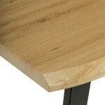 Stůl jídelní, 180x90x75 cm, MDF deska, dekor divoký dub, kovová nohy ve tvaru U, černý matný lak