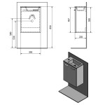 AQUALINE - ZOJA skříňka s keramickým umyvadlem 40x22 cm, bílá 51049A-02