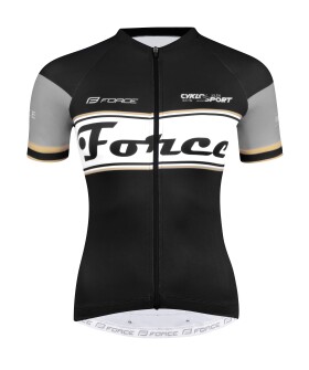 Dres FORCE RETRO UNI kr. rukáv, černo-zlatý, velikost M (Barva černo-zlatý)