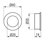 Tulip Nábytková úchytka zápustná Ring F nikl broušený (401588)