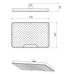 SAPHO - Hlavová sprcha, 205x305, silikon trysky, ABS/černá mat SK152B
