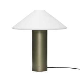 Hübsch Stmívatelná stolní LED lampa Orbit Dark green, zelená barva, sklo, kov