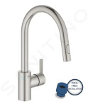 GROHE - Feel Dřezová baterie s výsuvnou sprškou, supersteel 31486DC1