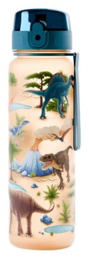 Nerozbitná plastová láhev s víčkem 600 ml Dinosaurus