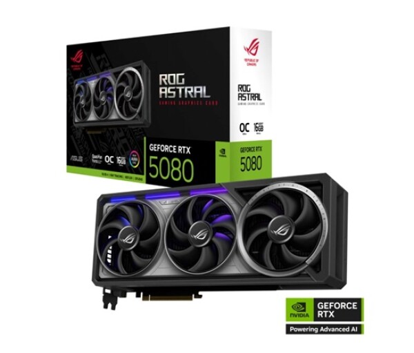 ASUS VGA NVIDIA GeForce RTX 5080 ROG ASTRAL 16GB OC, 16GB GDDR7, 3xDP, 2xHDMI EDF_1887548