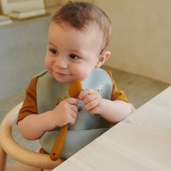 LIEWOOD Silikonová lžička pro děti Blue multi mix D, modrá barva, oranžová barva