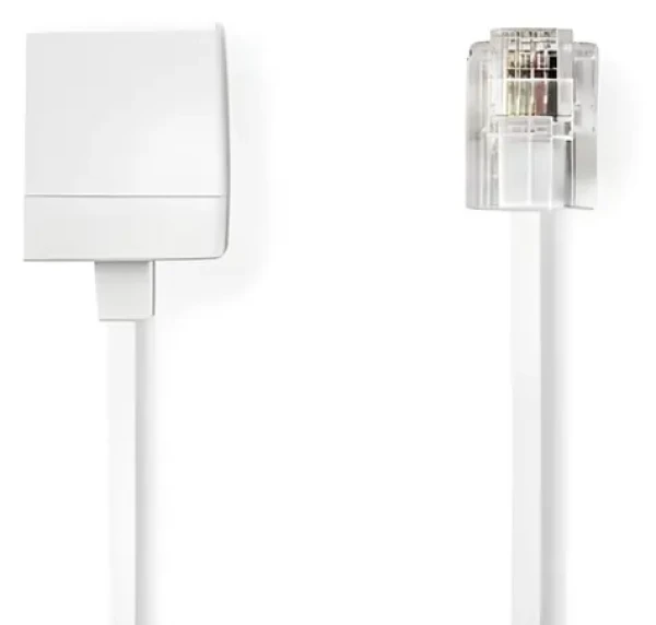 Nedis telefonní prodlužovací kabel bílá / Telefonní prodlužovací kabel / RJ11 - RJ11 / Plochý / 5 m (TCGL90205WT50)