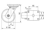 Tente Kolečko pro Extra vysoké zatížení O 100 mm, otočné 1767