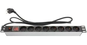Good Connections 19" PDU černá/stříbrná / PDU / 1U / 8x zásuvka / 16 A / 1,8 m (GC-N0087)