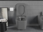 MEXEN - Teo Závěsná WC mísa včetně sedátka s slow-slim, z duroplastu, temná šedá mat 30854071